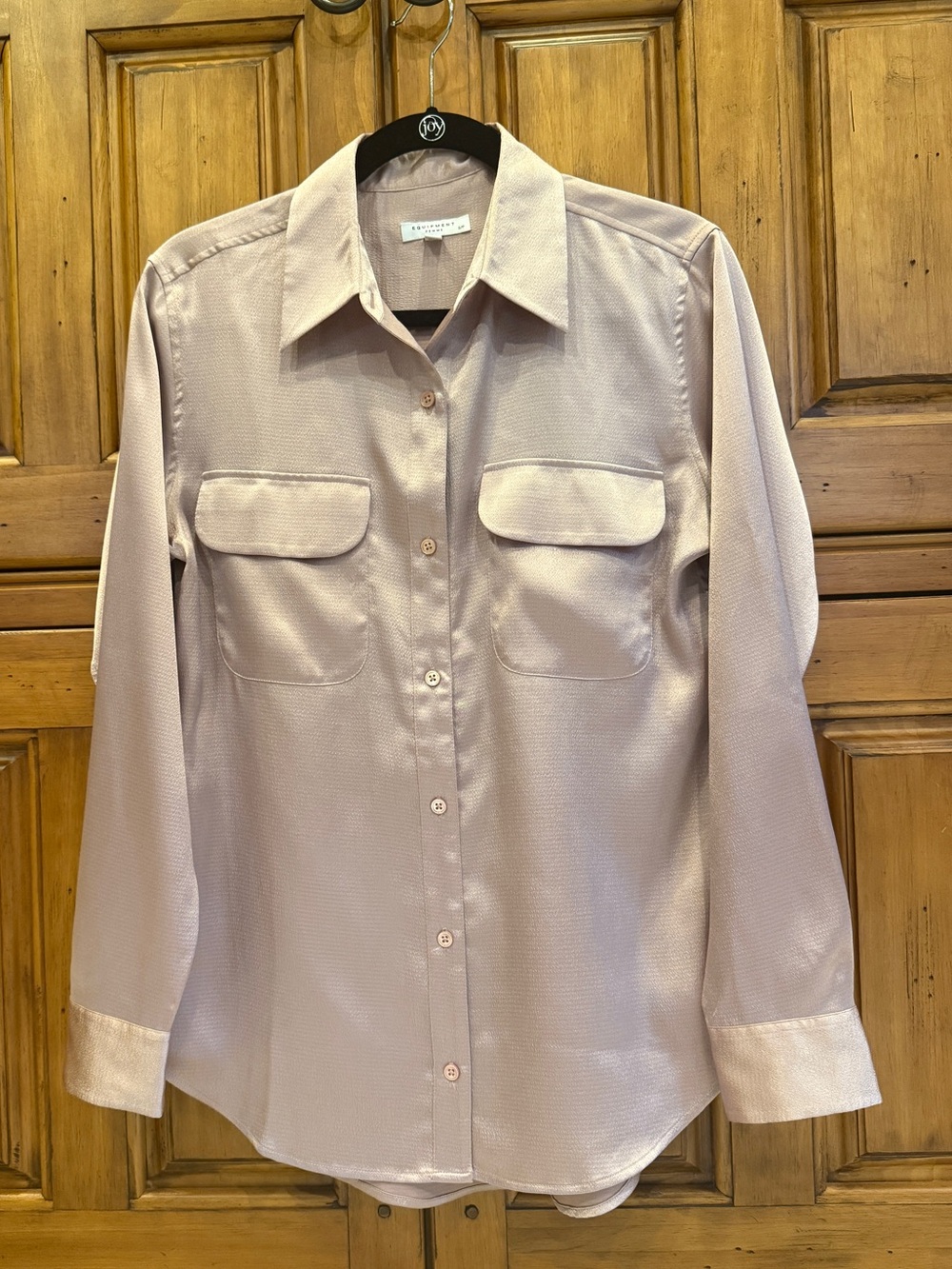 Equipment Femme New Signature Satin Blouse in Ciel Mauve